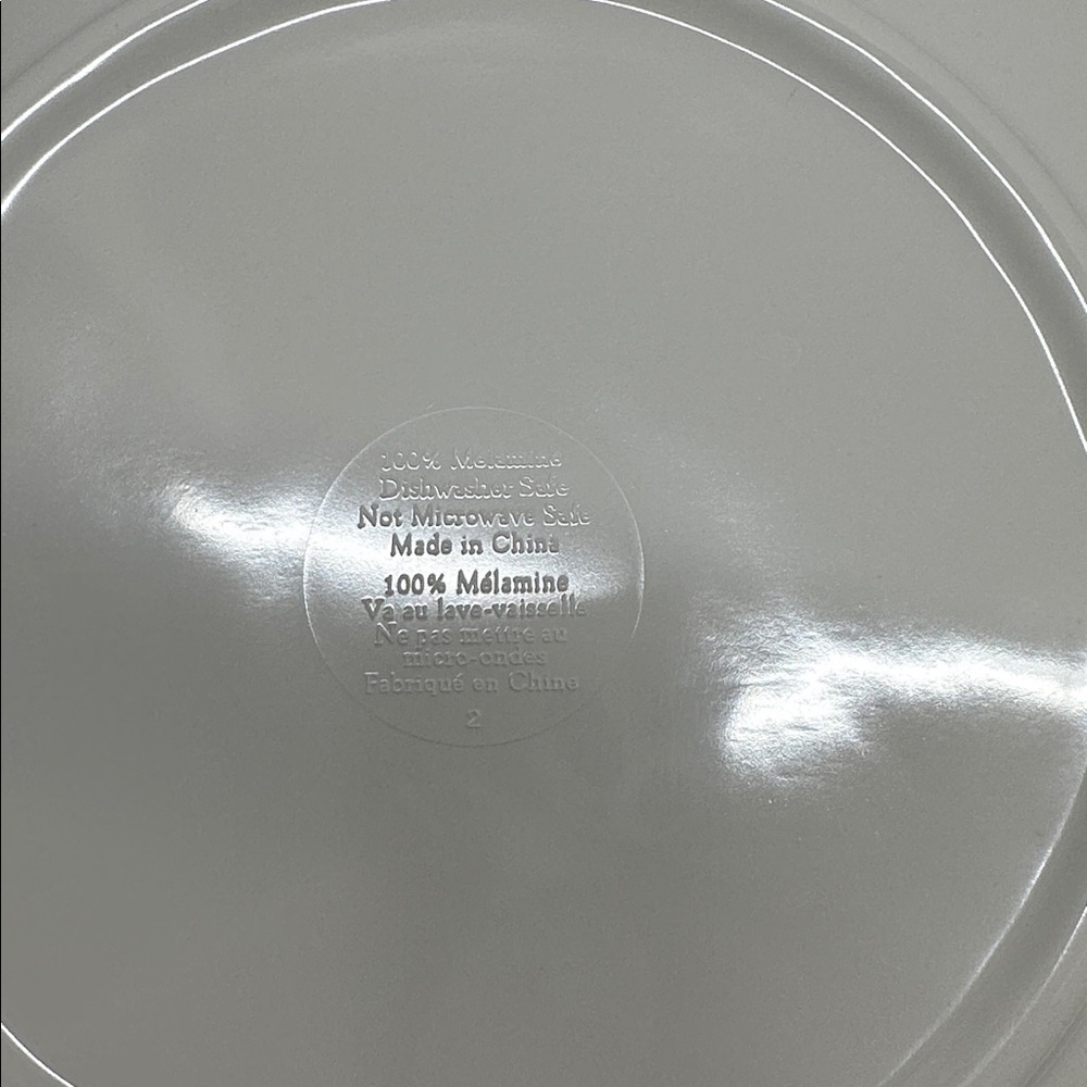 Blue White Checkered Melamine Round 8.5" Salad Plates Indoor Outdoor Set of 4 - Picture 4 of 7
